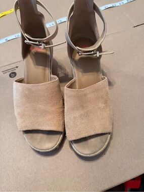 House of CB Beige Suede Ankle-Strap Open-Toe Sandals